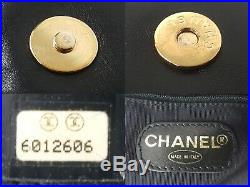 100%Auth CHANEL Vintage Backpack Flap Leather Medium Black Coco CC Logo