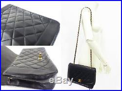 100%Auth CHANEL Vintage Diana Flap Bag Chain Shoulder Quilted Medium Classic