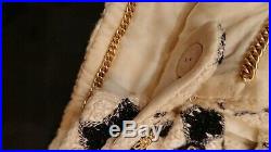 100%Auth Chanel 15A SALZBURG Tweed Ecru Black Gold Jacket CC buttons 36 $9K