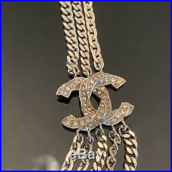 100% Auth. Chanel Long 21 Extra Long Necklace CC Crystals Gold Mutiple Chains