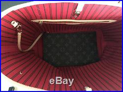 100% Auth Louis Vuitton Neverfull MM Monogram New With Receipt M41177 Cherry
