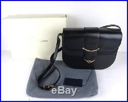 100% Authentic Cartier Leather Shoulder Bag Navy Made In France WithBox & Dust Bag