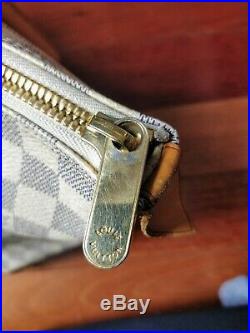 100% Authentic LOUIS VUITTON Damier Azur Saleya PM Tote Shoulder Bag France LV