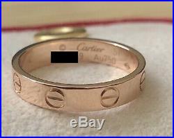 100% authentic Cartier LOVE ring wedding band rose gold size 51