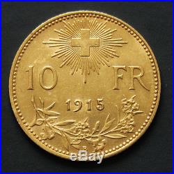 10 francs or Suisse Vreneli Gold coin Swiss années variées / random years
