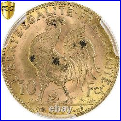 #1120603 France, 10 Francs, Marianne, 1911, Paris, Gold, PCGS, MS(60-62), Le F
