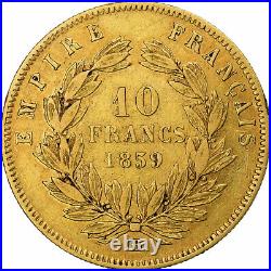 #1210165 France, Napoleon III, 10 Francs, 1859, Strasbourg, Gold, EF, KM784.4