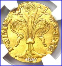 1335-93 France Gold Raymond III Florin Gold Coin Certified NGC AU Details