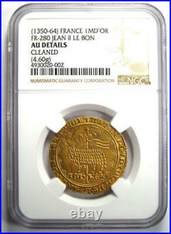 1350-64 France Mouton d'Or Gold Jean Il Le Bon Coin Certified NGC AU Details