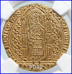 1364-80 FRANCE King Charles V Antique VINTAGE Gold Franc a Pied Coin NGC i89738