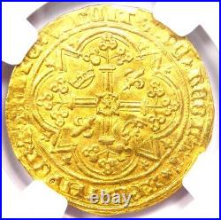 1364-80 France Gold Charles V Franc a Pied Coin Certified NGC AU Detail Rare