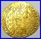 1364-80 France Gold Charles V Franc a Pied Coin Choice AU / UNC MS Details