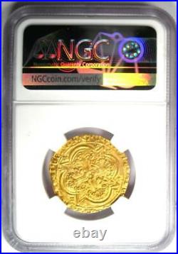 1364-80 France Gold Charles V Franc a Pied Coin NGC Uncirculated Detail UNC MS