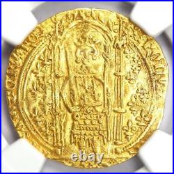 1364-80 France Gold Charles V Franc a Pied Coin NGC Uncirculated Detail UNC MS