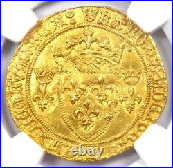 1422-61 France Charles VII Ecu D'Or Gold Coin Certified NGC MS63 (BU UNC)