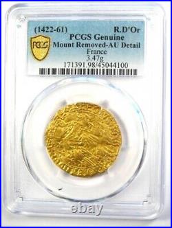1422-61 France Gold Charles VII Royal D'Or Gold Coin Certified PCGS AU Details