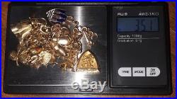 14 Kt Gold Charm Bracelet. England, France, Germany, Hawaii, Holland. 35.1 Gms