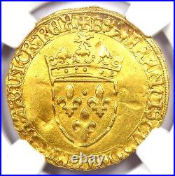 1515-47 France Gold Francois I Ecu D'Or Gold Coin FR-345 NGC MS61 (BU UNC)
