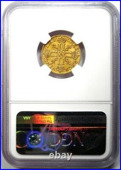 1643 France Louis XIII Gold 1/2 Louis d'Or 1/2L'O NGC Uncirculated Detail UNC MS