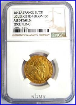 1643 France Louis XIII Gold Louis d'Or (1 L'OR Coin) Certified NGC AU Details