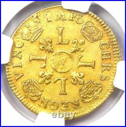 1694 France Gold Louis d'Or 1 L'OR Gold Coin Certified NGC AU53