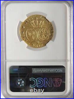 1743(9) France 2l'or (2 Louis D'or) Gold Ngc Unc Details 6460765-002 Louis XV