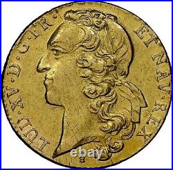 1743 (9) France Gold 2 Louis D'or (2l'or) Ngc Unc Details 6460765-002 Louis XV