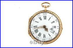 1760s 18K Gold Verge Fusee Pocket Watch Rennes France