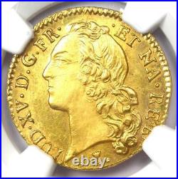 1769-COW France Gold Louis XV d'Or Coin 1 L'OR. NGC Uncirculated Detail (UNC MS)
