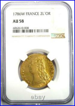 1786 France Gold Louis XVI 2 Louis d'Or 2L'OR Gold Coin Certified NGC AU58