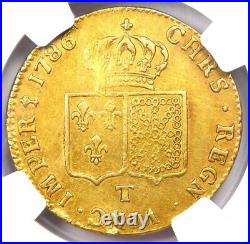 1786-T France Gold Louis XVI Double d'Or Coin 2 L'OR NGC XF Details (EF)