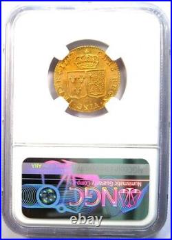 1787-D France Gold Louis XVI Louis d'Or Coin 1 L'OR. NGC Uncirculated Detail UNC