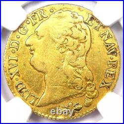 1787-D France Gold Louis XVI Louis d'Or Coin 1 L'OR NGC XF Details (EF)