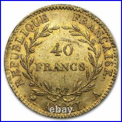 1802 AN XI France Gold 40 Francs Napoleon AU SKU#230458