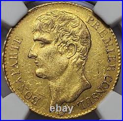 1802 France AN XI Gold 40 Francs NGC AU58 Napoleon Bonaparte PM0021
