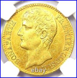 1802 France Gold Napoleon 40 Francs Coin G40F (AN XIA) Certified NGC AU55