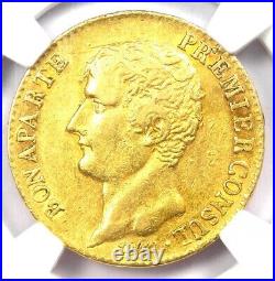 1804 France Gold Napoleon 20 Francs Coin G20F (AN 12A) Certified NGC AU55