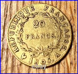 1806 France 20 gold francs Emperor Napoleon Bonaparte Paris
