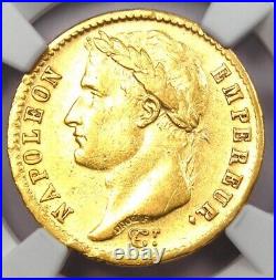 1808-A France Gold Napoleon 20 Francs Coin G20F Certified NGC XF45 (EF45)