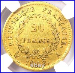 1808 France Gold Napoleon 20 Francs Coin G20F Certified NGC XF40 (EF40)
