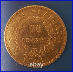 1809-A France 20 Francs Gold Coin Napoleon KM 695.1