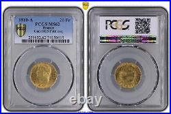 1810 A France Gold 20 Franc PCGS MS 62 Petit Coq Small Rooster Variety
