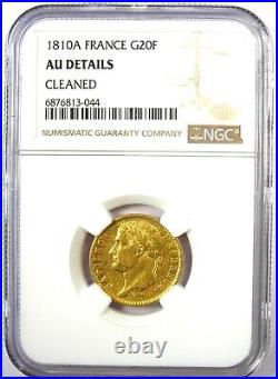 1810 France Gold Napoleon 20 Francs Coin G20F Certified NGC AU Details