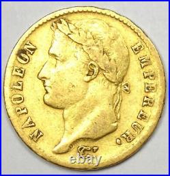1810 France Gold Napoleon 20 Francs Coin G20F XF Details (EF) Rare