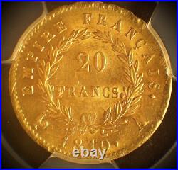 1810a Gold 20 Francs Pcgs Ms-62+ Grand Coq Napoleon Empire France Rare R7 1/11