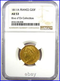 1811 France Gold Napoleon 20 Francs Coin G20F Certified NGC AU53