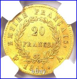 1811 France Gold Napoleon 20 Francs Coin G20F Certified NGC AU53
