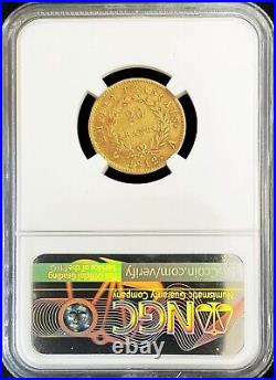 1812 A Gold France 20 Francs Napoleon Emperor Coin Paris Mint Ngc About Unc 58