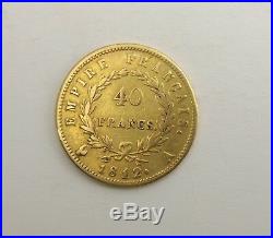 1812 France 40 Francs Gold, Napoleon Emperor, Paris Mint