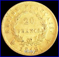 1812 Gold France Emperor Napoleon Bonaparte 20 Francs Coin Paris Mint